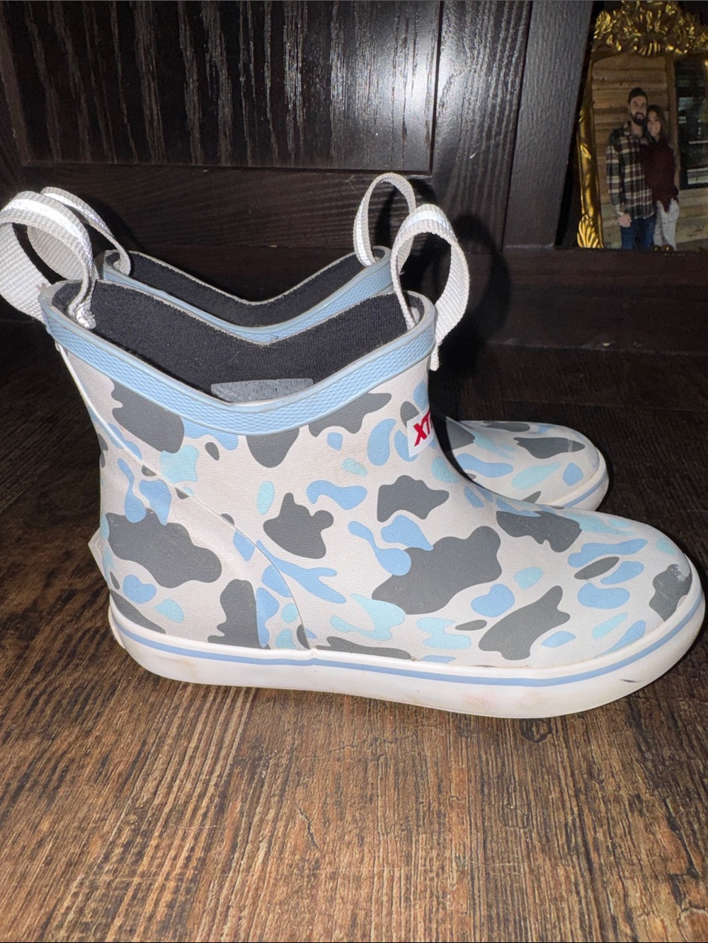 XTRATUF Kids' Light Blue & Gray Camo Rain Boots - Picture 3 of 7
